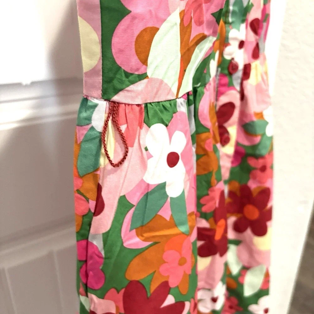 Donna Morgan Pink Floral Fit‎ & Flare Midi Dress Sz 4 Classic Preppy Feminine
